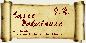 Vasil Makulović vizit kartica